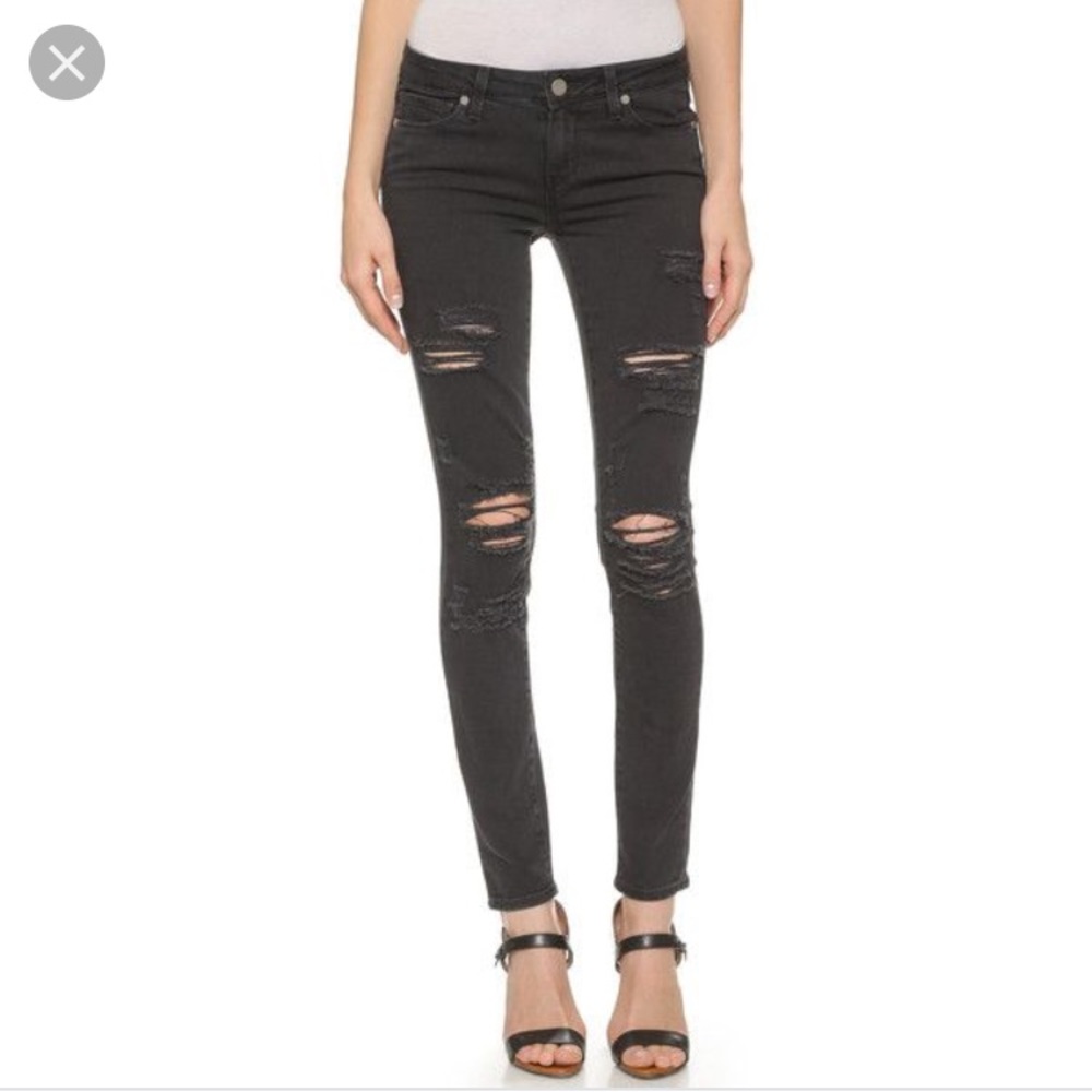 Paige Denim Verdugo Ultra Skinny Black Destroy 27